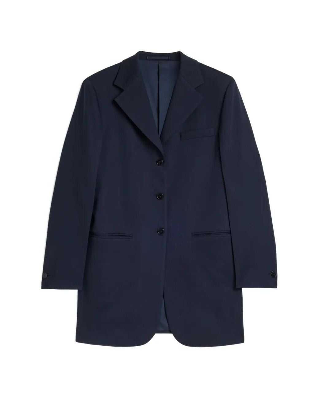 Jil Sander Blue Single-Breasted Tailored Jacket