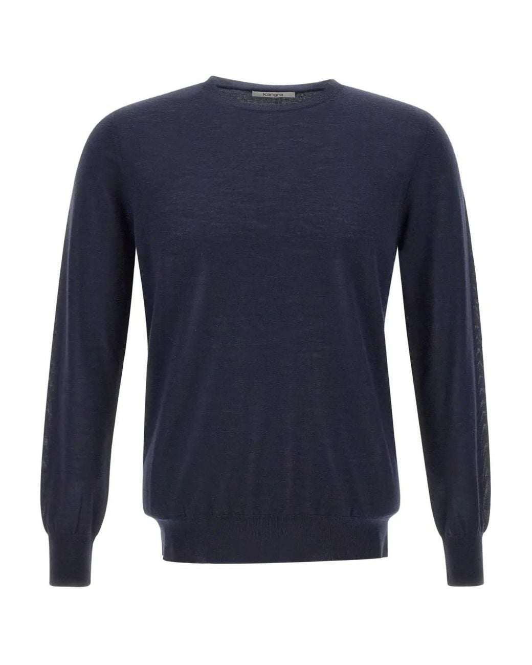 Kangra Blue Crew-Neck Ribbed Sweater for men