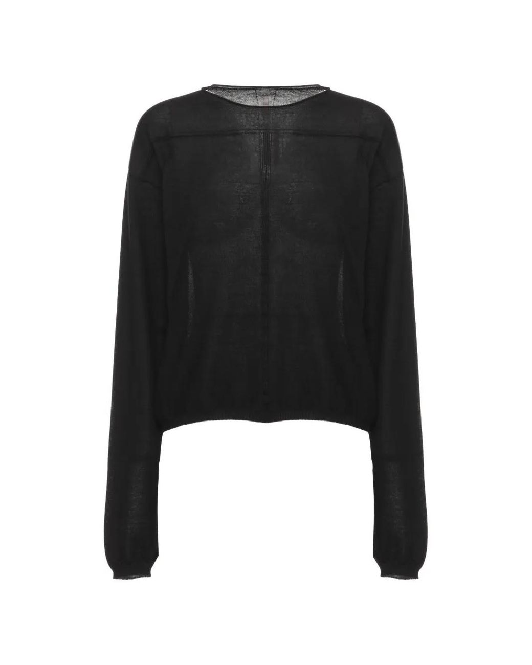 Rick Owens Black Cashmere Long-Sleeve Sweater