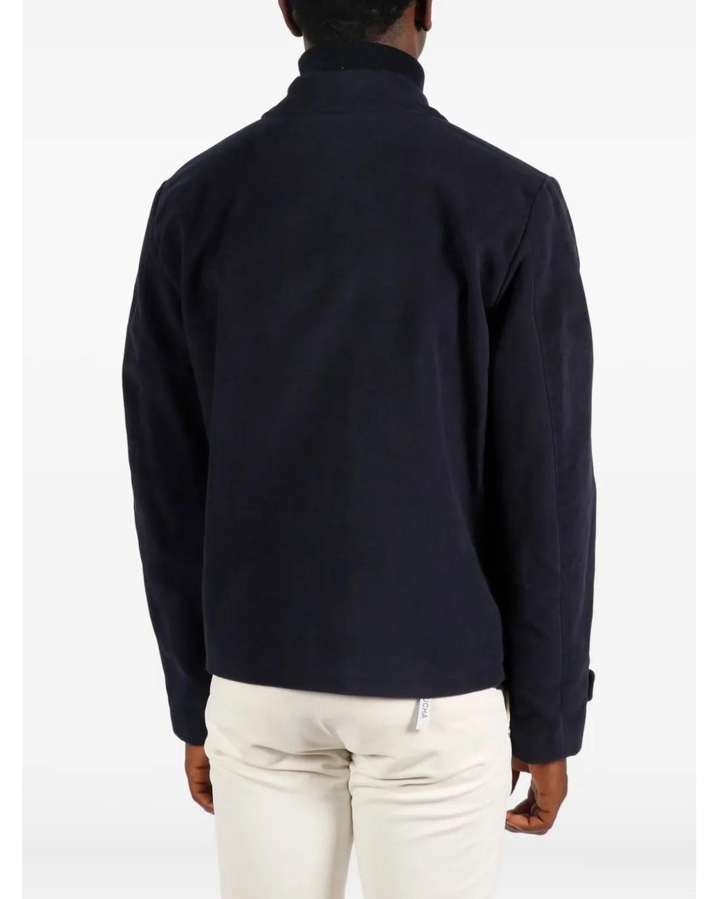 14 Bros Blue Wool Shirt Jacket for men
