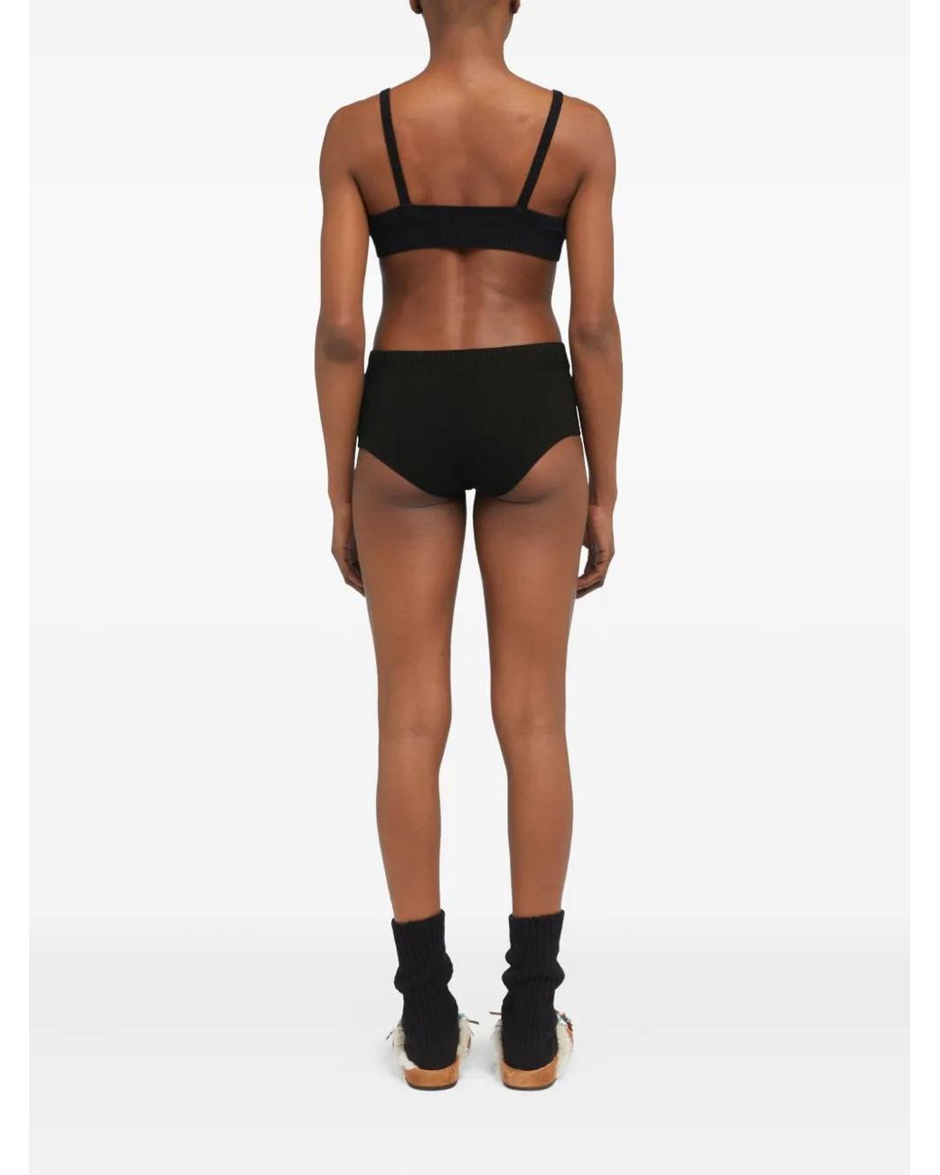 Alanui Black Cashmere-Blend Shorts