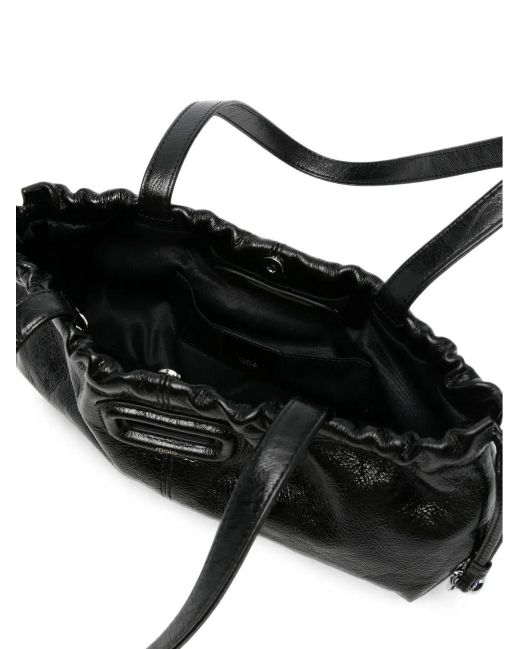 Maje Black Crackled Leather Miss M Bag