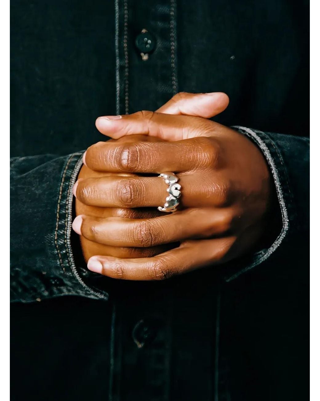 Twojeys Gray Heart Star Ring