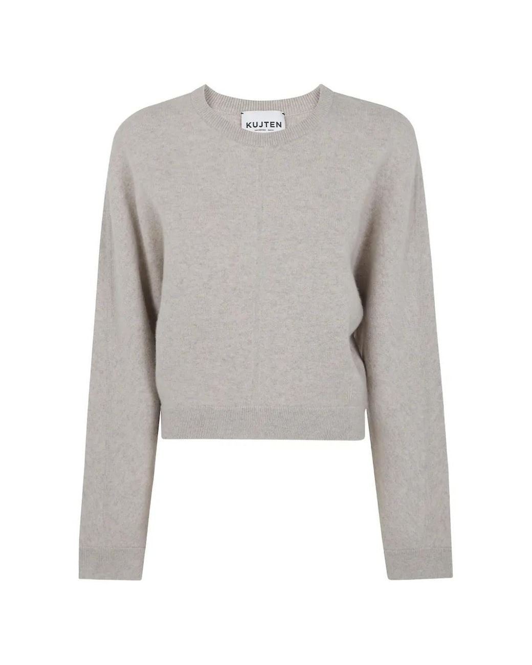 Kujten Gray Cashmere Round-Neck Sweater