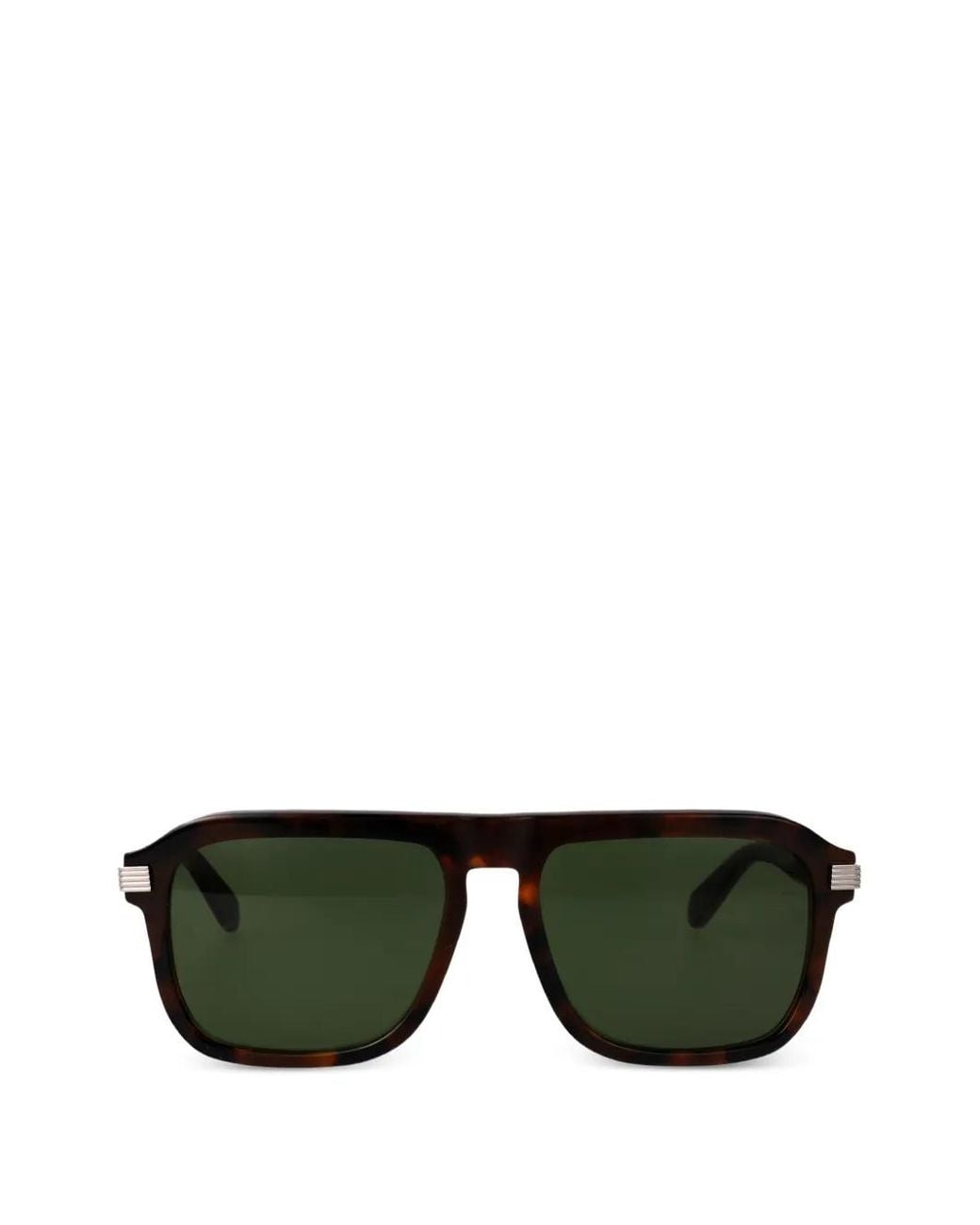 Ferragamo Eyewear Green Tortoiseshell-Effect Square-Frame Sunglasses for men