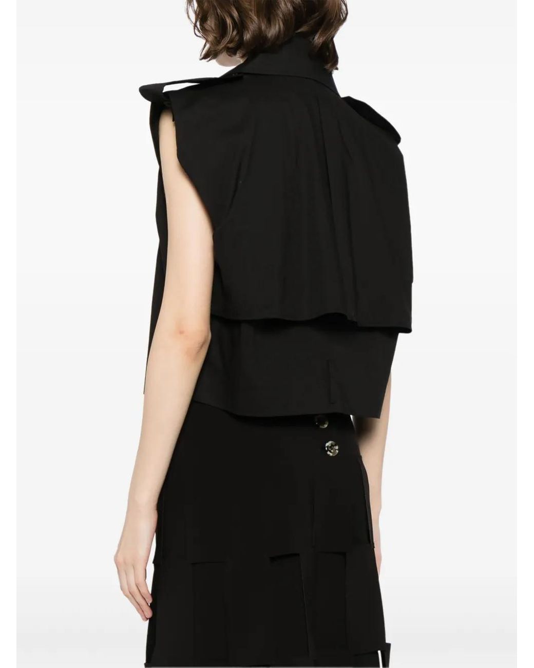 JNBY Black Trench-Style Cotton Vest