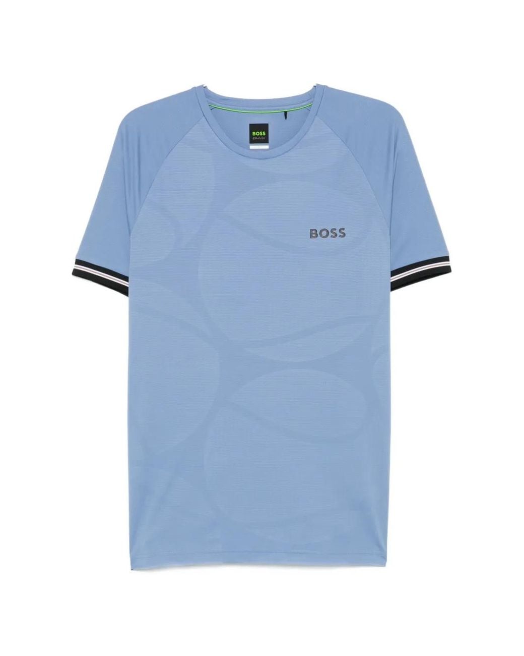 Boss Blue T-Shirt De Sport Ajusté À Logo Balle De Tennis Emé for men
