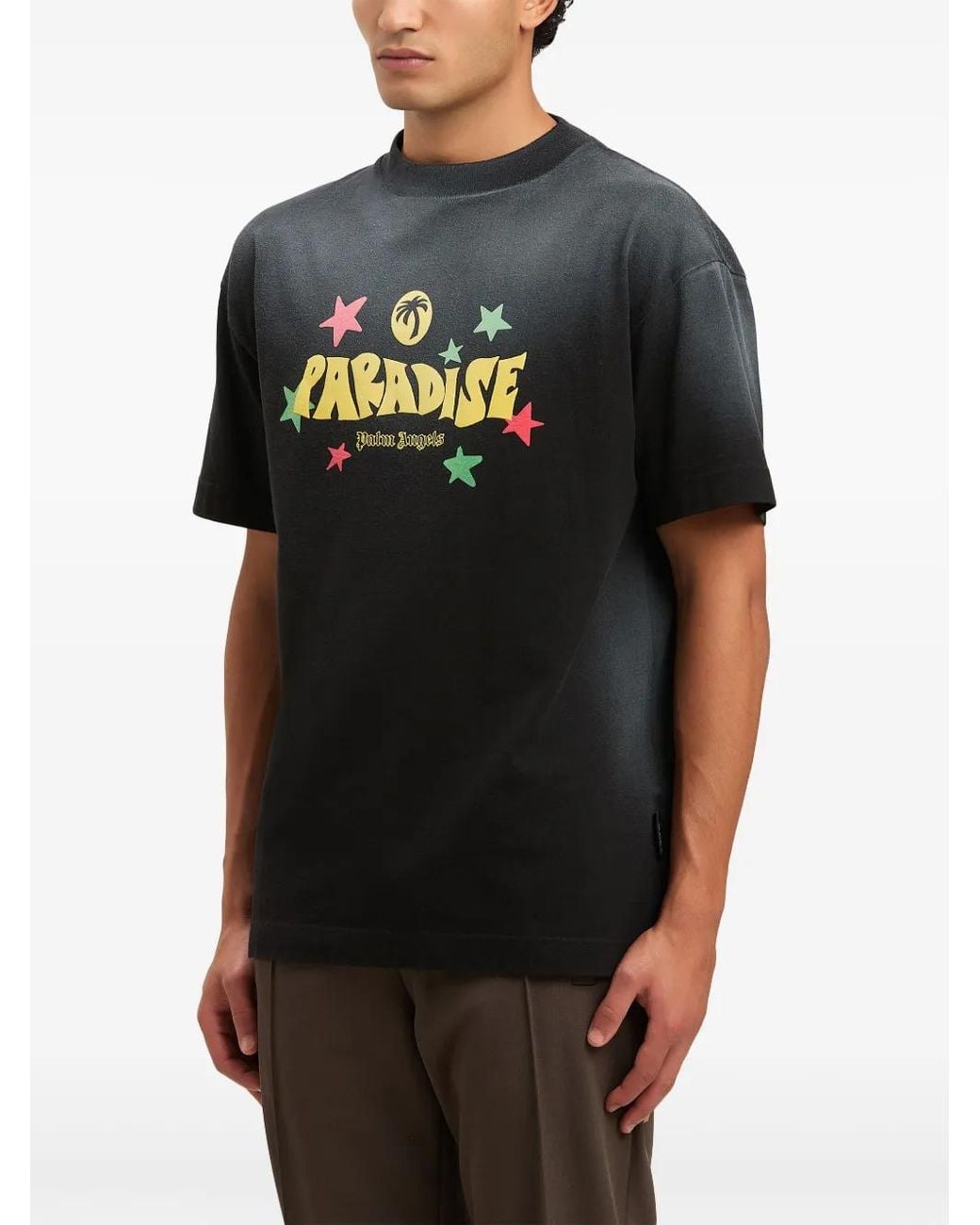 Palm Angels Black Paradise Palm T-Shirt for men