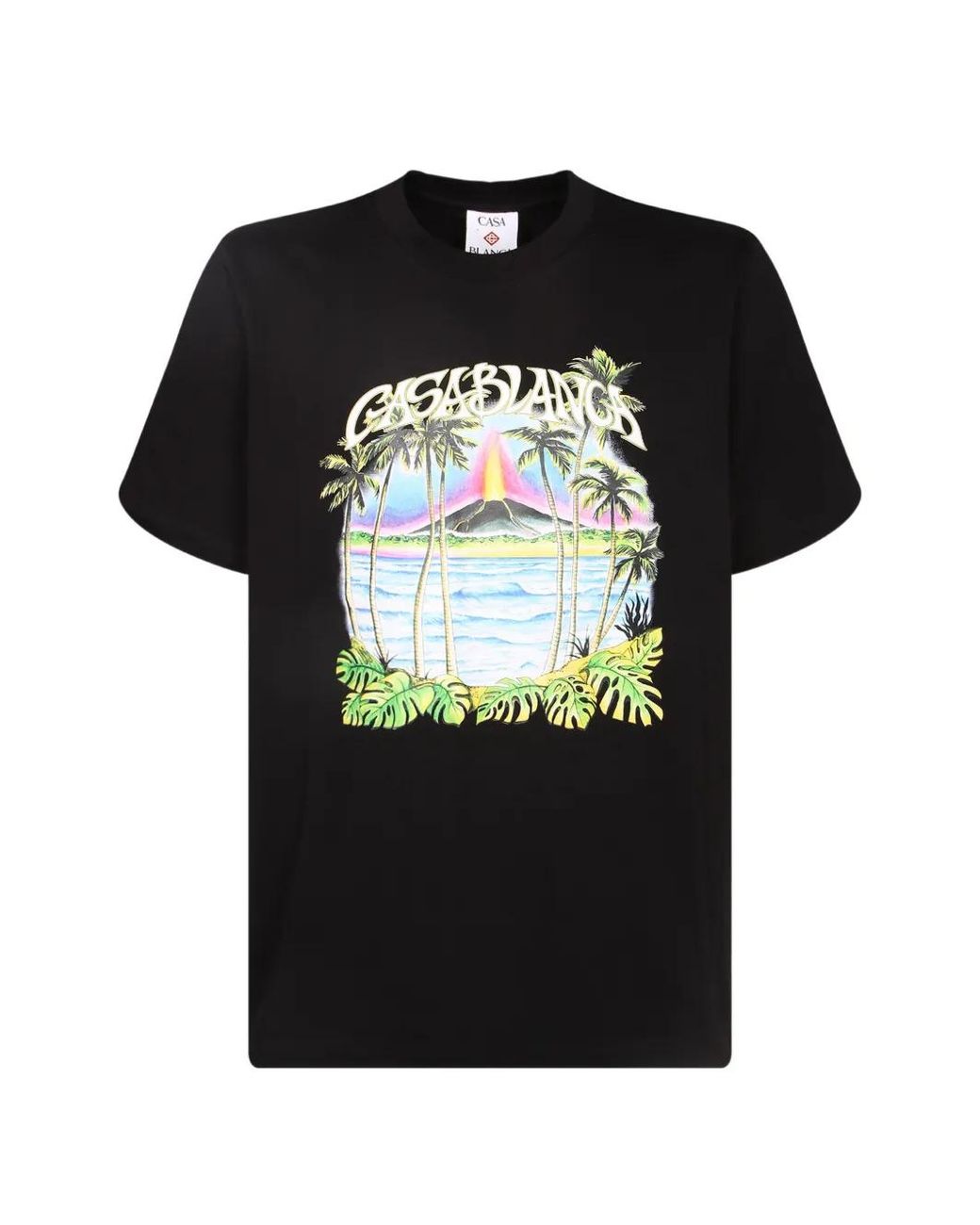 Casablanca Black Volcano Graphic-Print T-Shirt for men
