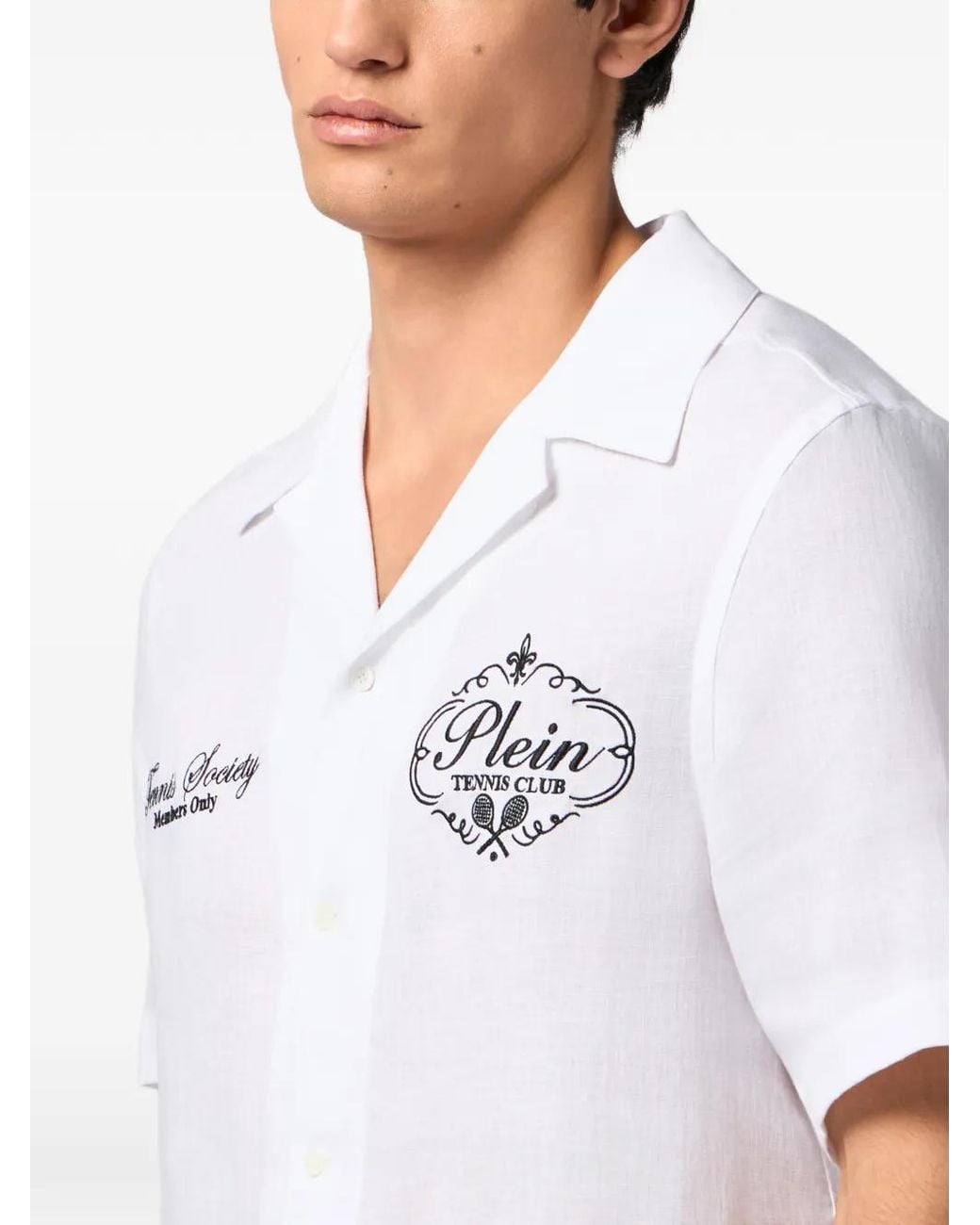 Philipp Plein White Chemise Bowling Tennis Club for men