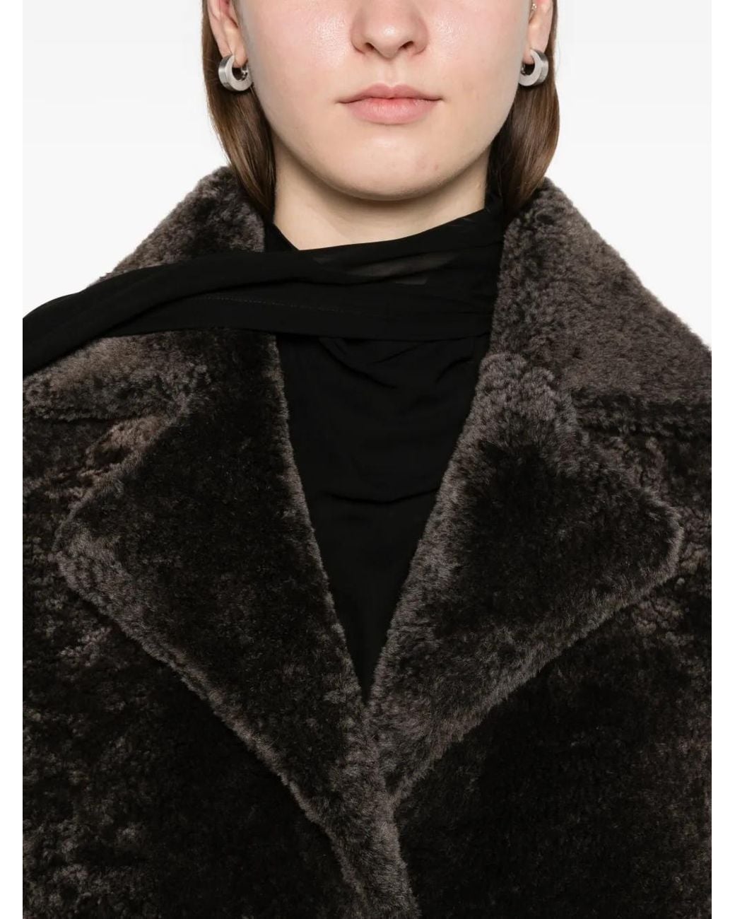 Arma Black Ines Faux-Fur Coat