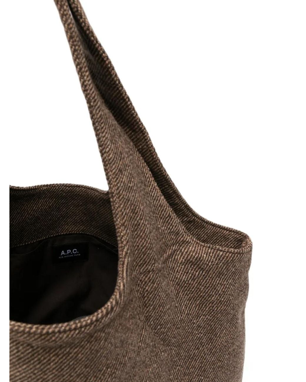 A.P.C. Brown Ninon Logo-Print Tote Bag for men