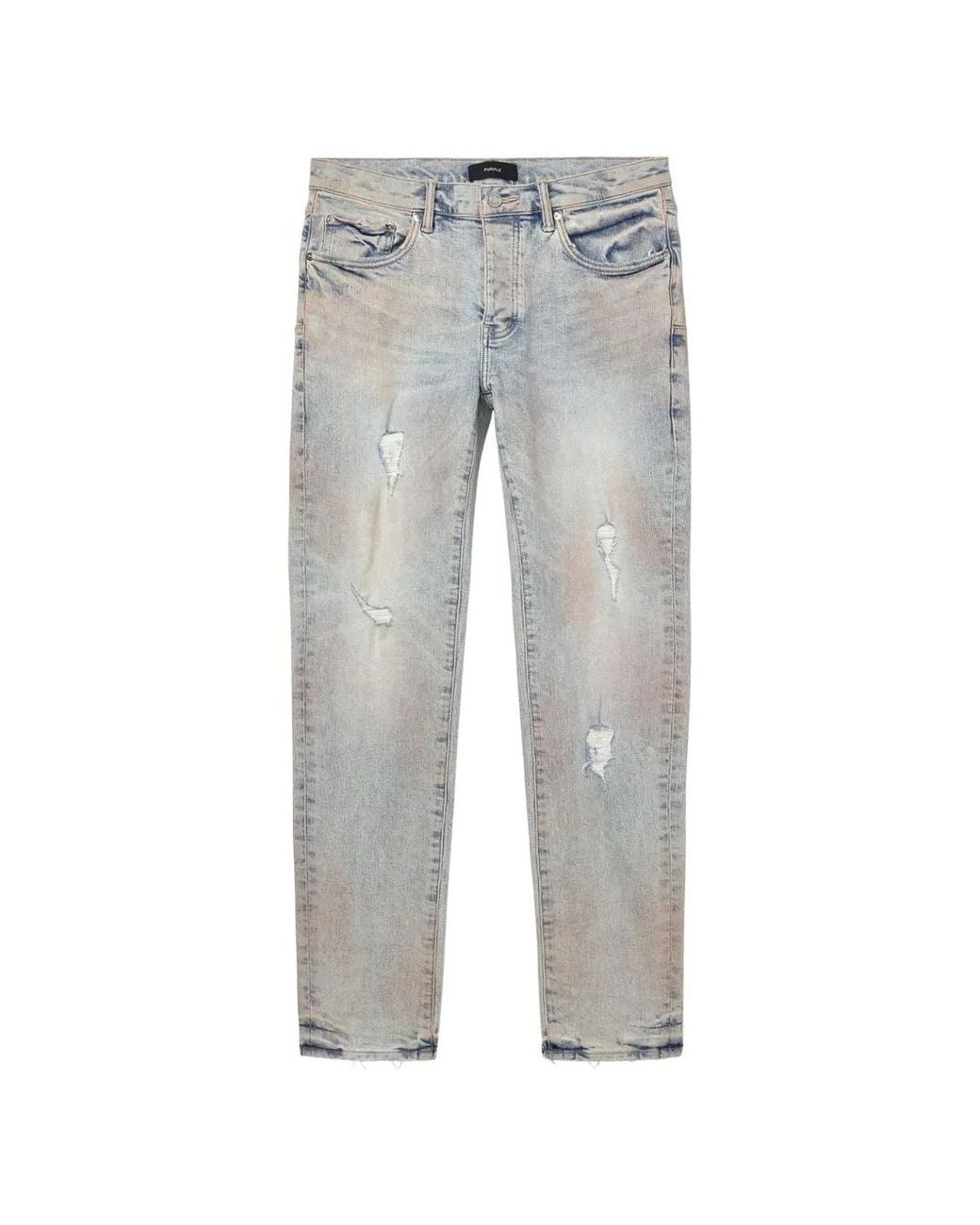 Purple Brand Gray P001 Mud Distressed Jeans for men