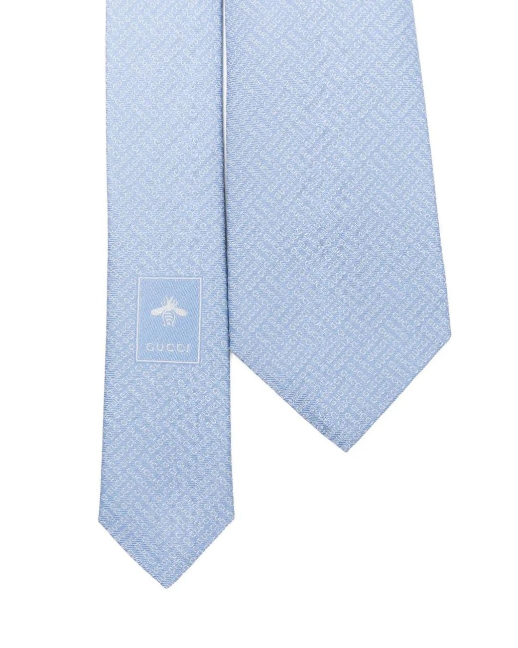 Gucci White Logo-Patch Tie for men