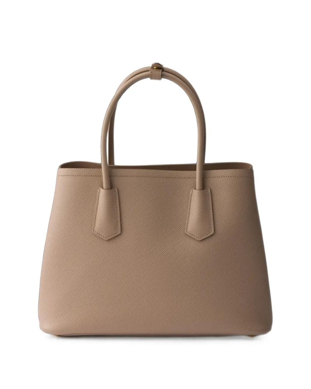 Borsa Double Media di Prada in Natural