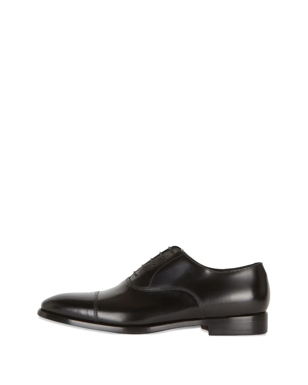 Boggi Black Leather Oxford Shoes for men