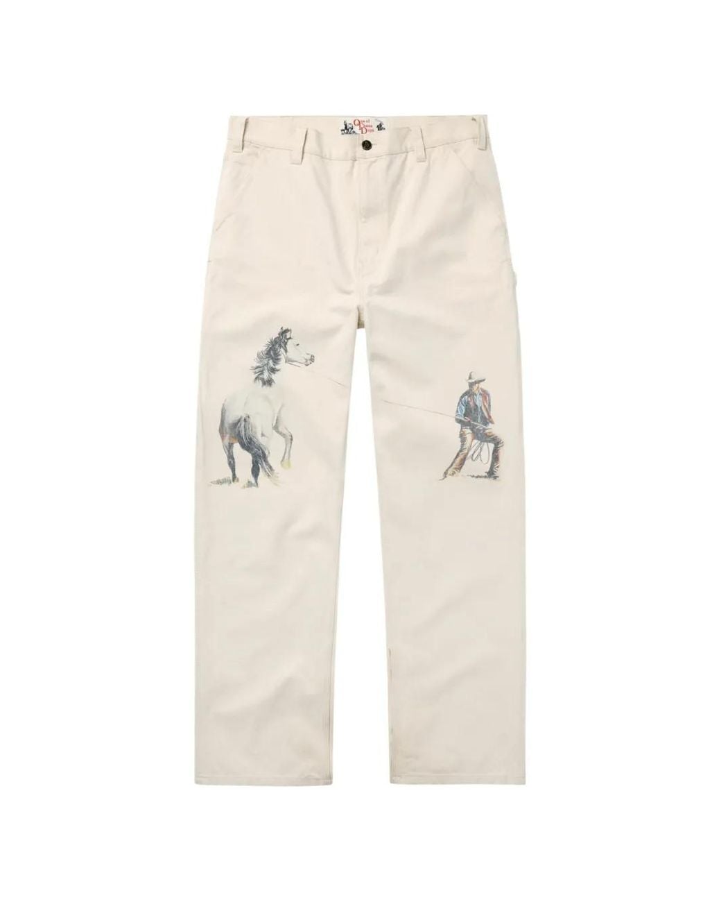 One Of These Days White If Not For The Rest Of Time Graphic-Print Trousers for men