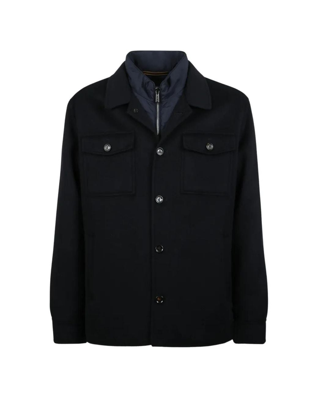Moorer Black Dossi Overshirt-Style Jacket for men