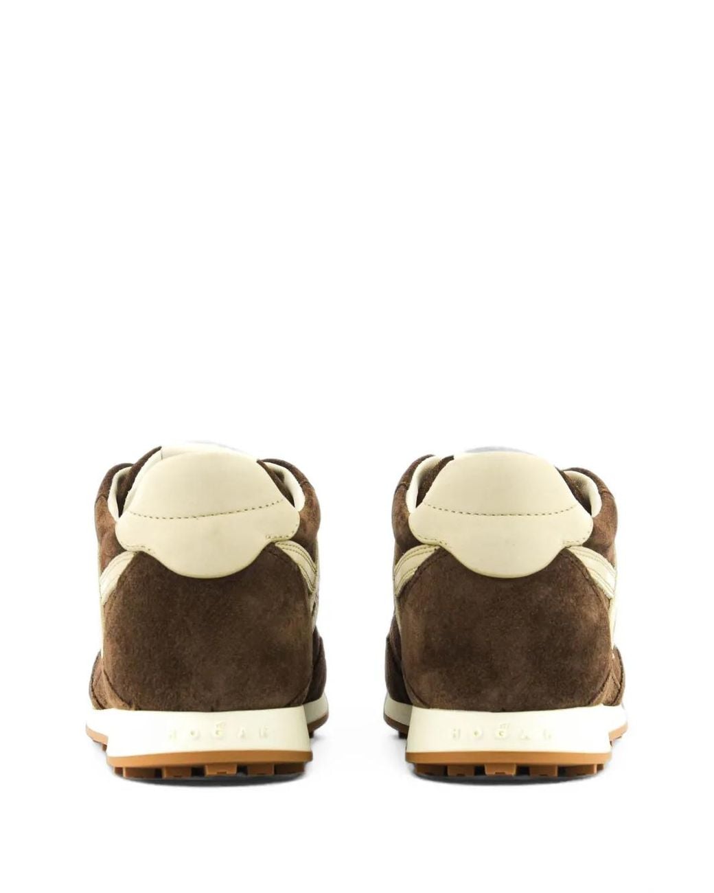 Hogan White Logo-Patch Suede Sneakers