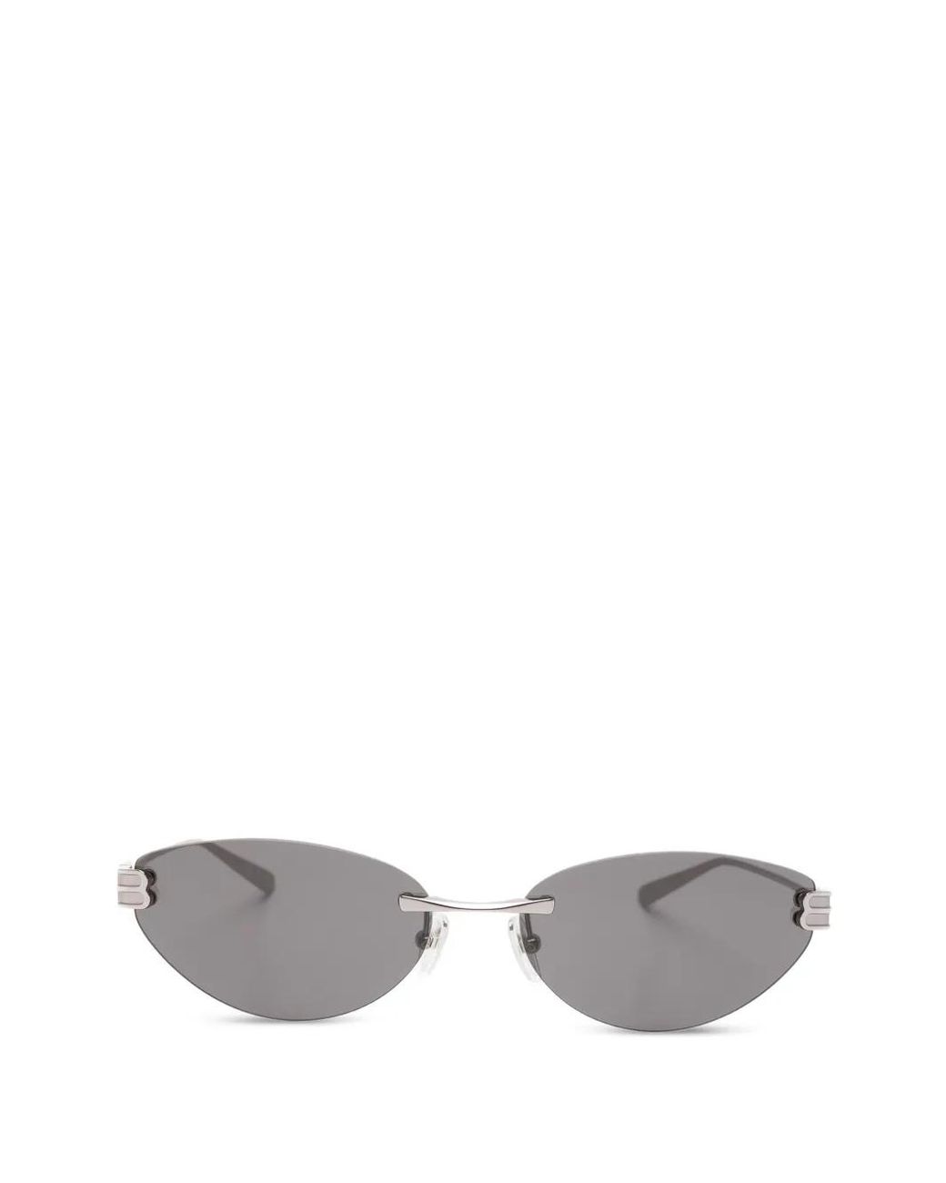 Balenciaga Gray Oval-Frame Sunglasses