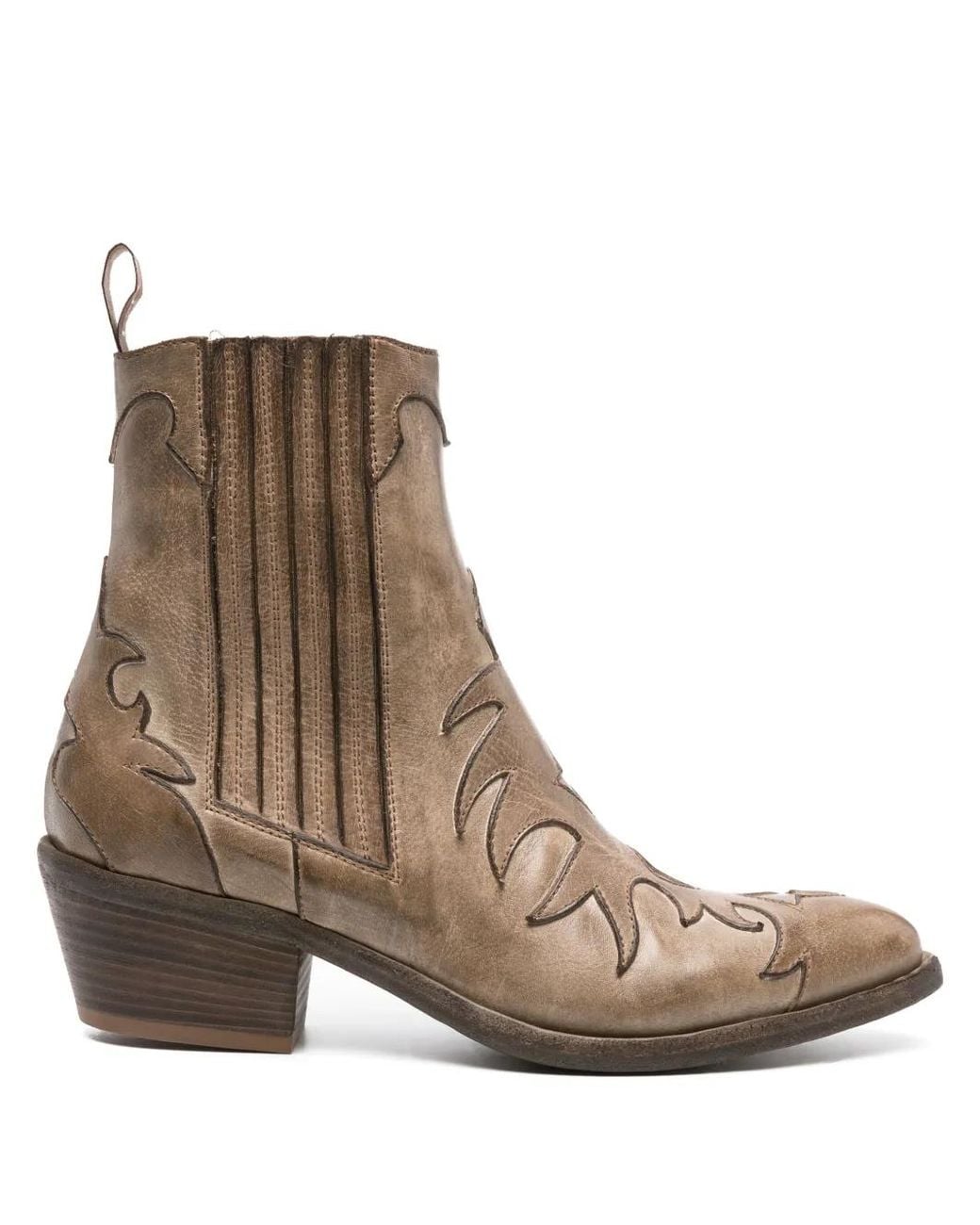 Sartore Brown 45Mm Leather Cowboy Boots