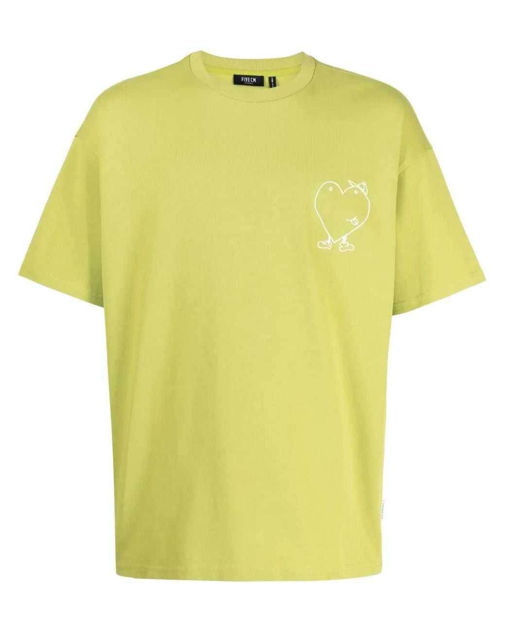 Camiseta Con Corazón Estampado FIVE CM de hombre de color Yellow