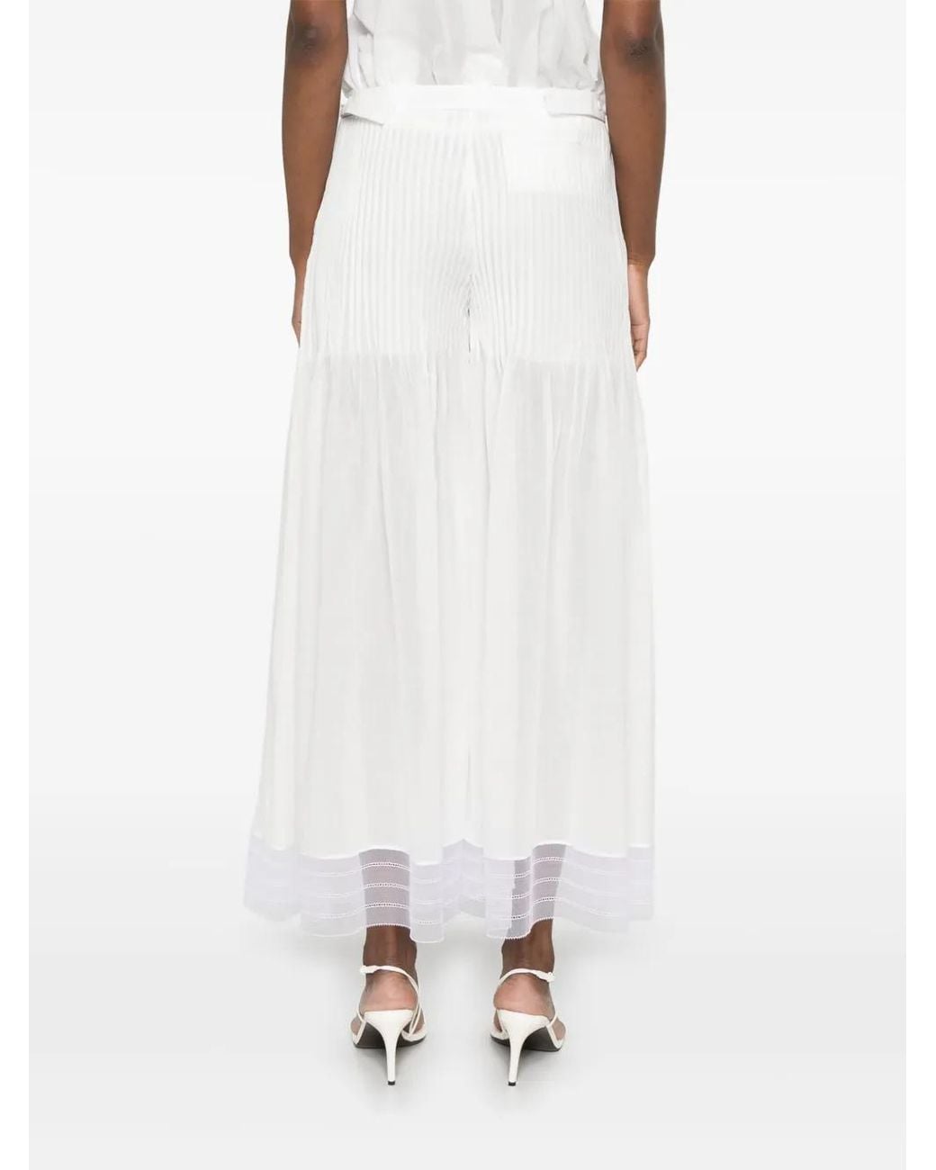 Christopher Esber White Pintuck-Detail Trousers