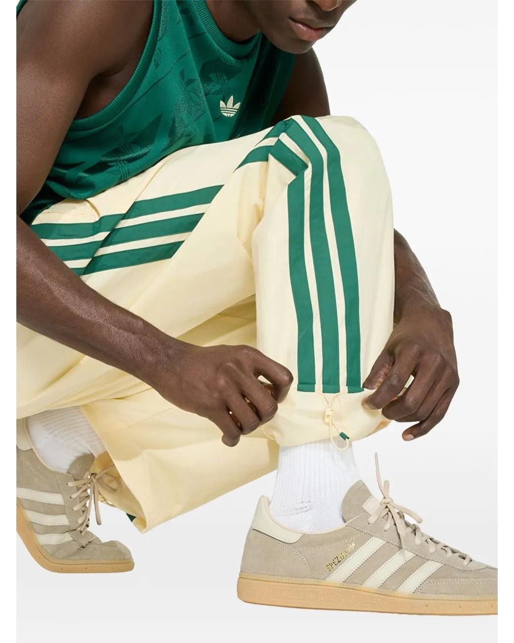 Adidas Natural Cutline Side-Stripe Track Pants for men