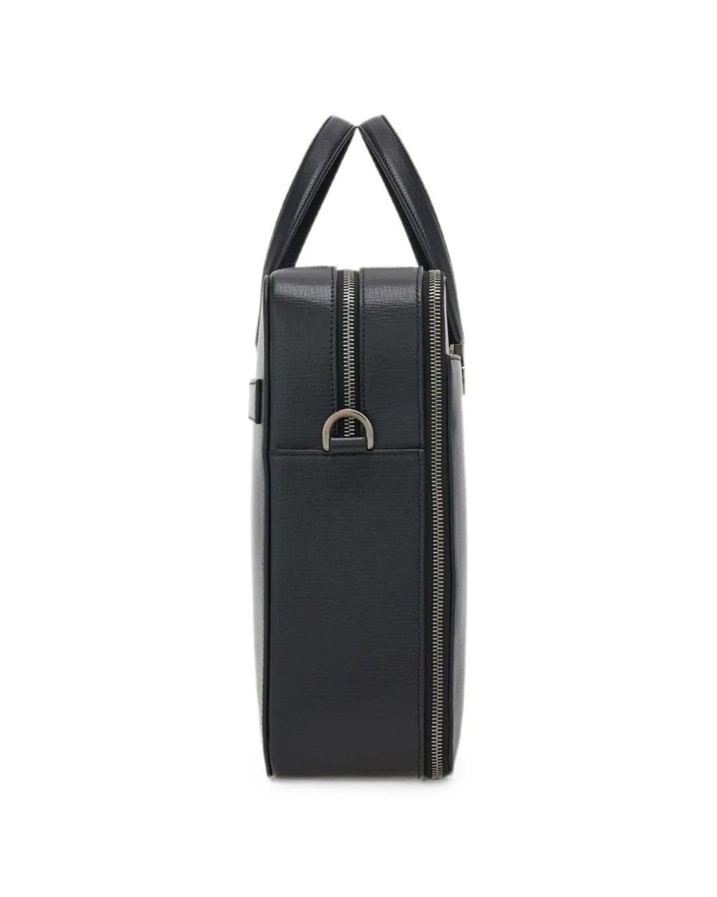 Ferragamo Black Gancini Briefcase for men