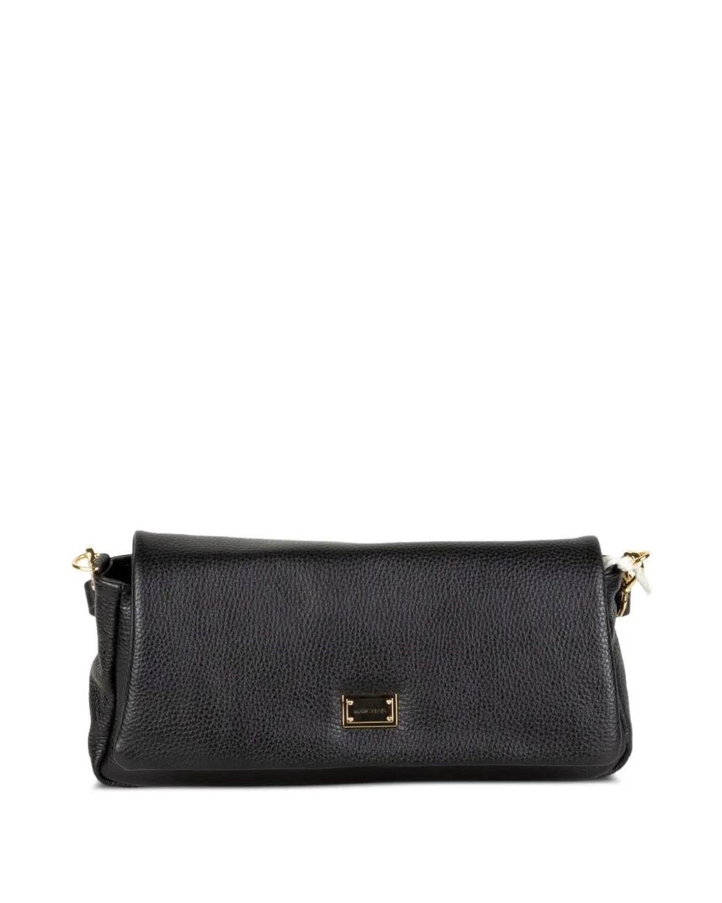 Marc Ellis Black Logo-Plaque Pebbled-Effect Clutch Bag