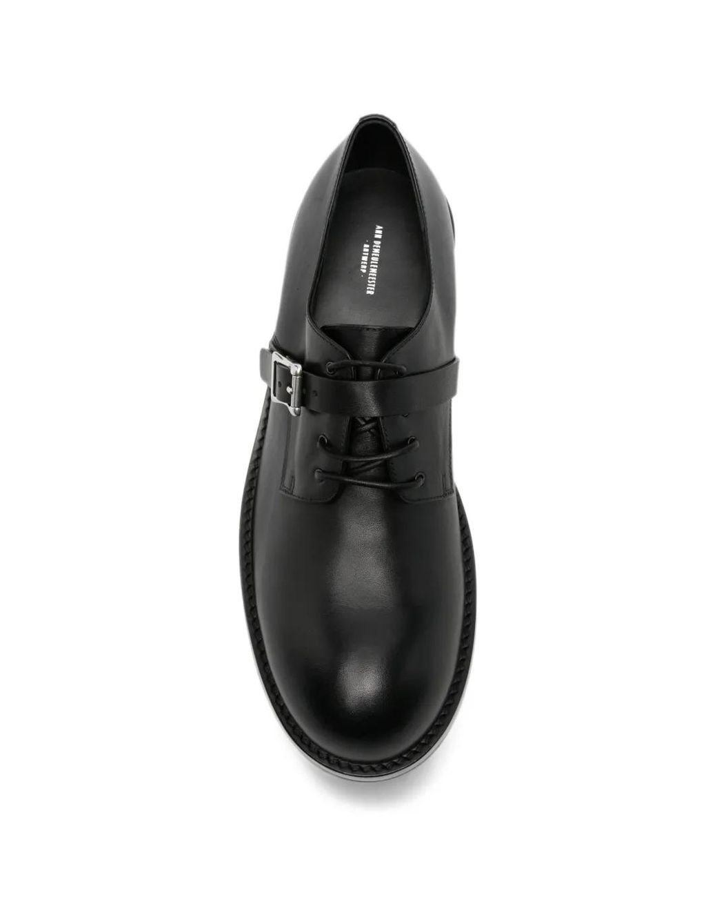 Ann Demeulemeester Black Buckle-Embellishment Derby Shoes for men