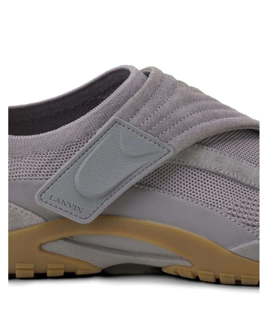 Lanvin Gray Lnv1 Knit And Suede Sneakers