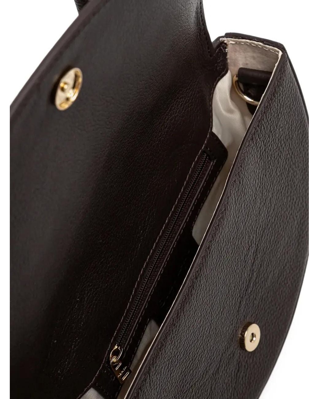 Silvian Heach Black Logo-Plaque Curved Cross Body Bag