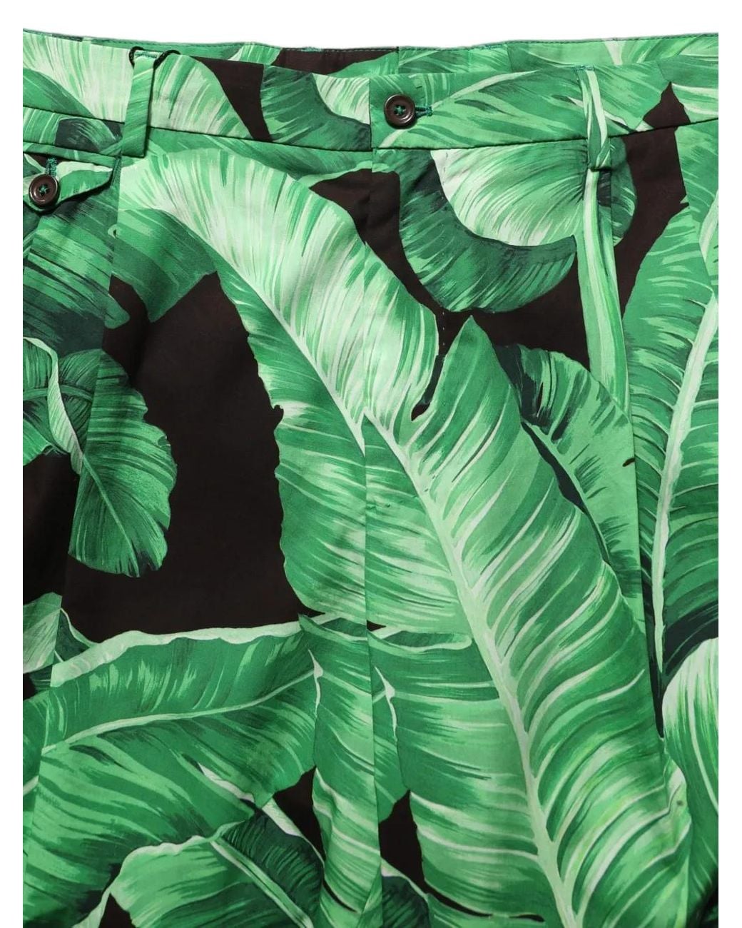 Dolce & Gabbana Green Banana Leaf-Print Bermuda Shorts for men