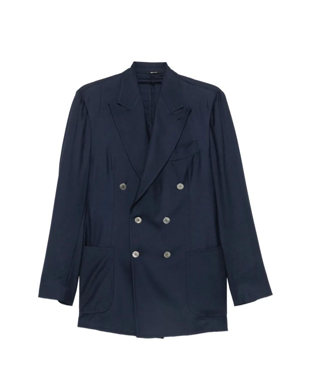 Sartorio Napoli Blue Double-Breasted Wool Blazer for men
