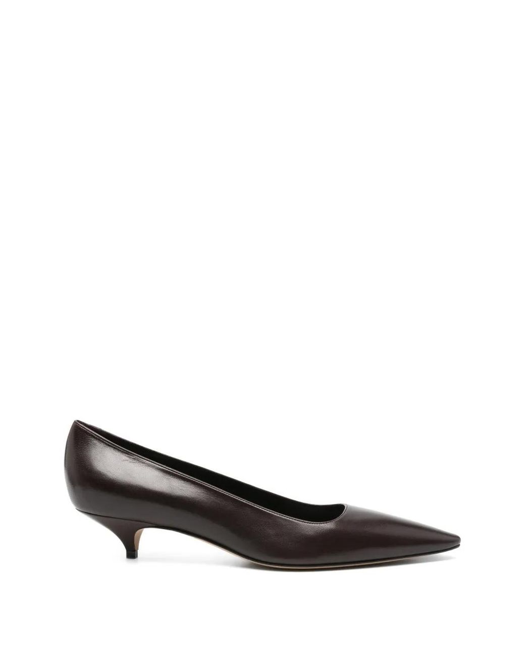 The Row Black Liisa Kitten Three Leather Pumps