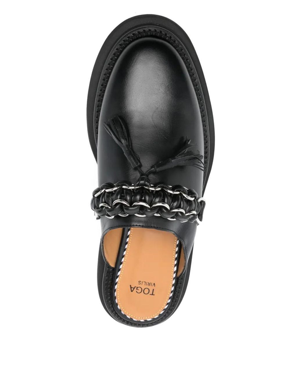 Toga Virilis Black Pulla Leather Mules for men