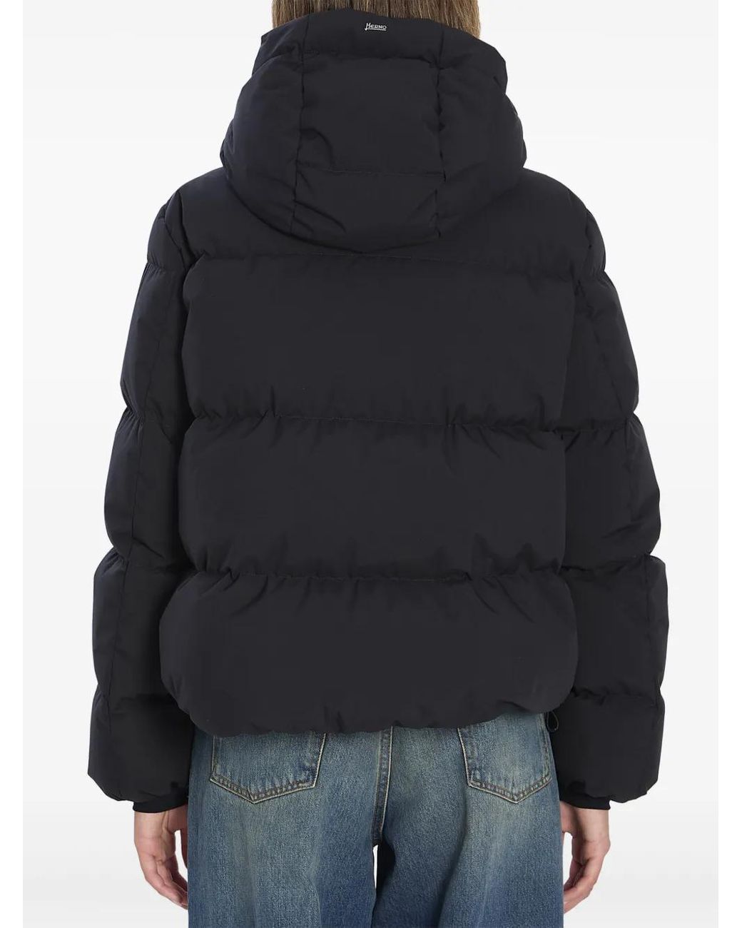 Herno Black Double-Layer Down Jacket With Hood