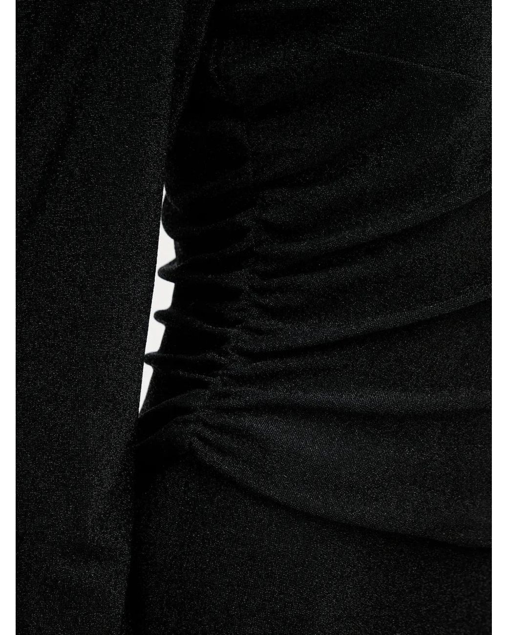 Joseph Ribkoff Black Long-Sleeve Gathered Midi Dress