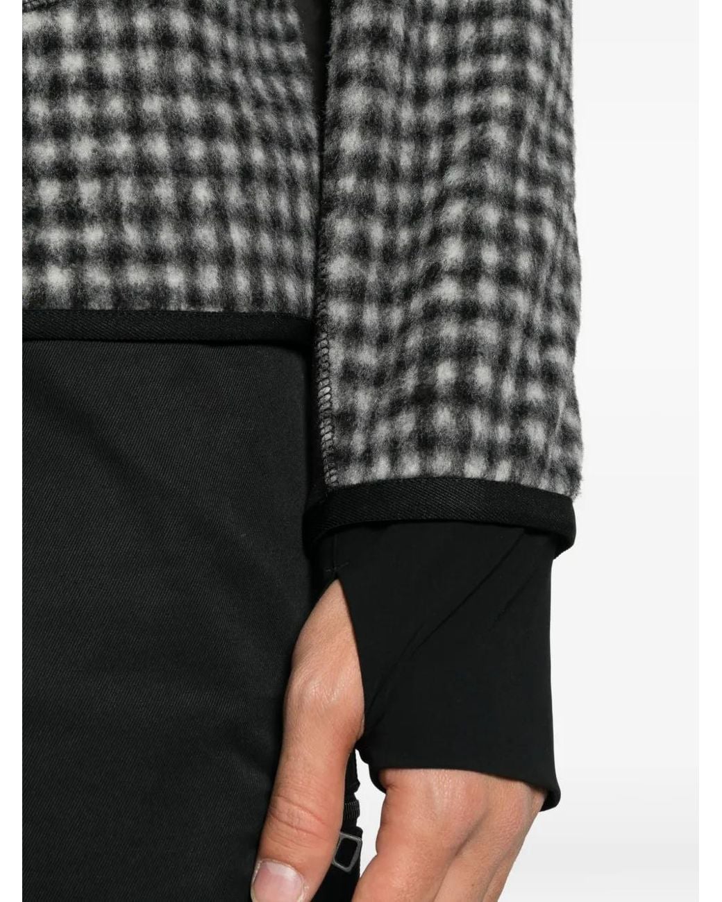 Moncler Gray Vichy Checked-Pattern Zip-Up Jacket for men