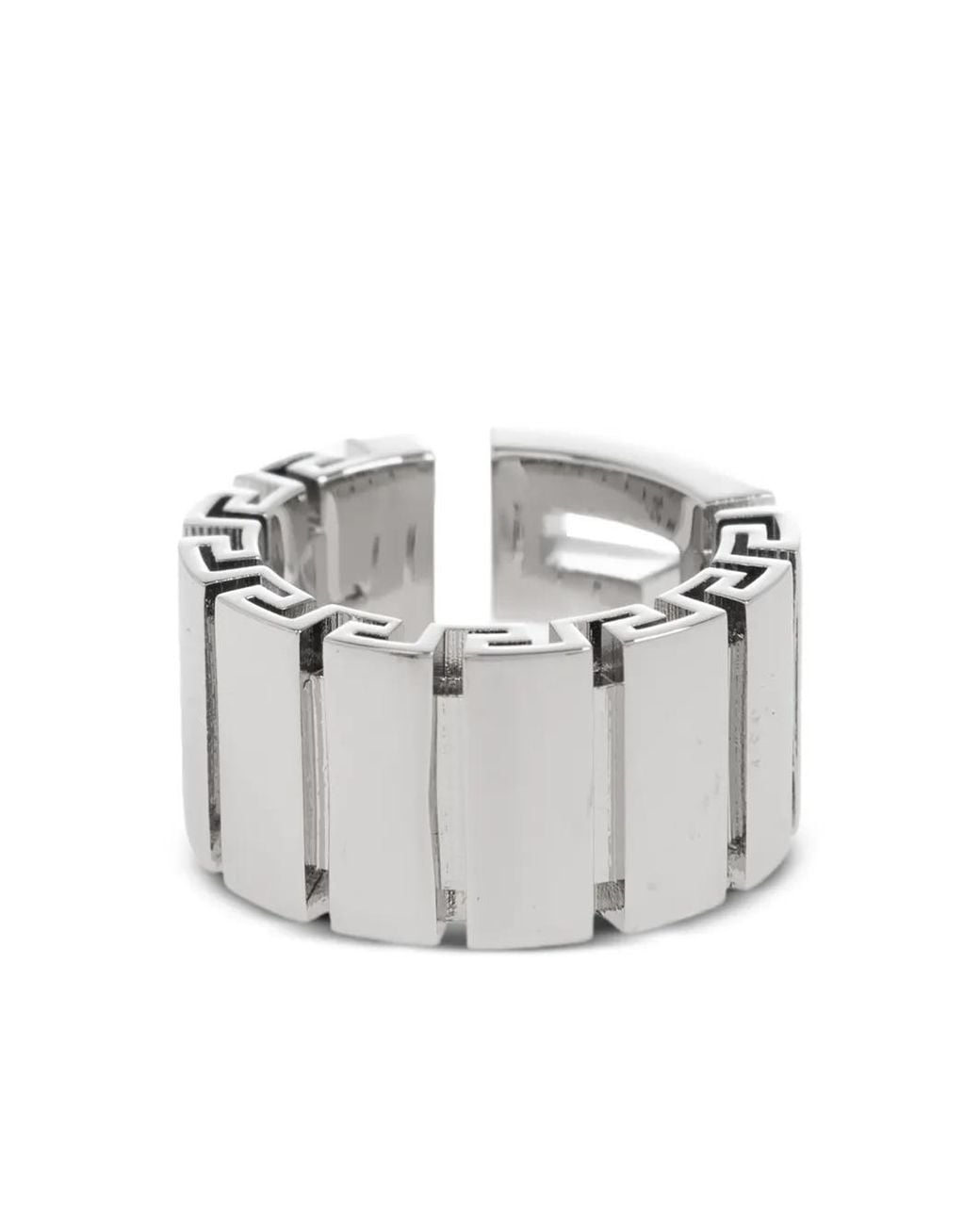 Versace White Greca Ring