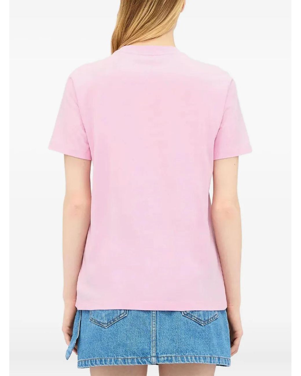 MSGM Pink Cotton T-Shirt