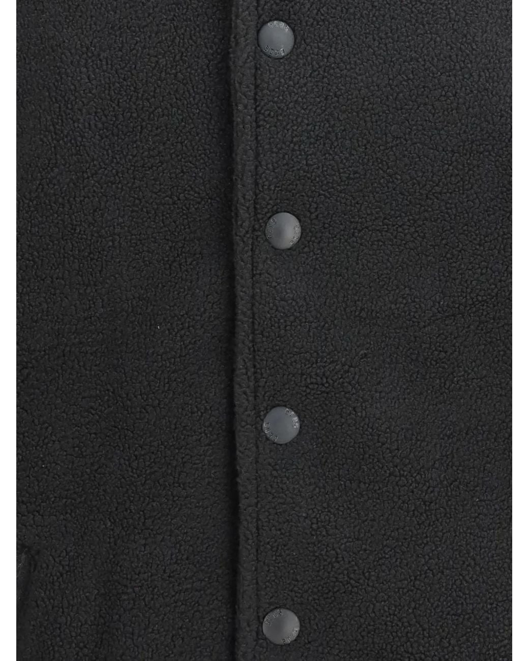 Gcds Black Varsity Lounge Logo-Patch Bomber Jacket for men