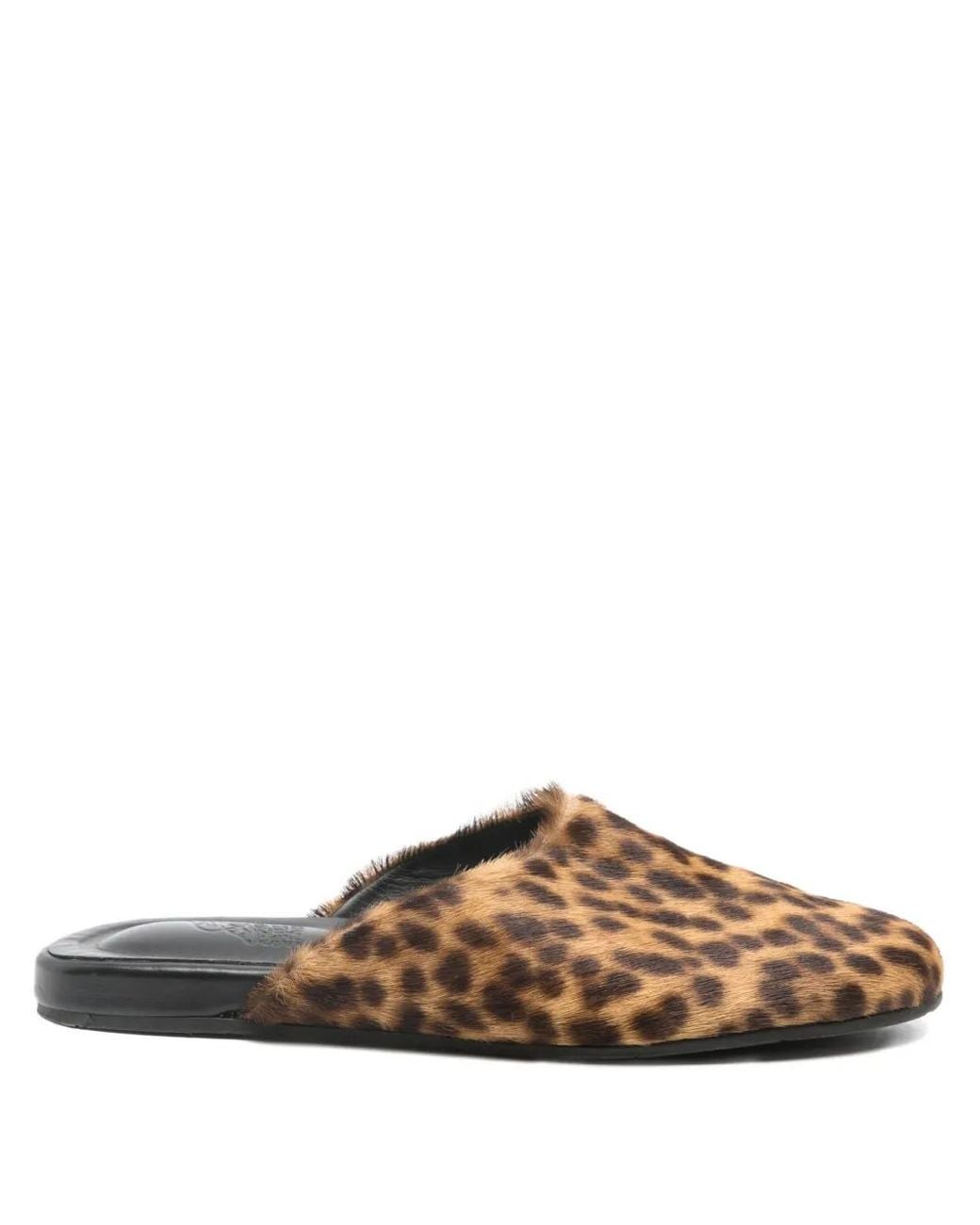Ancient Greek Sandals Brown Leopard-Print Mules