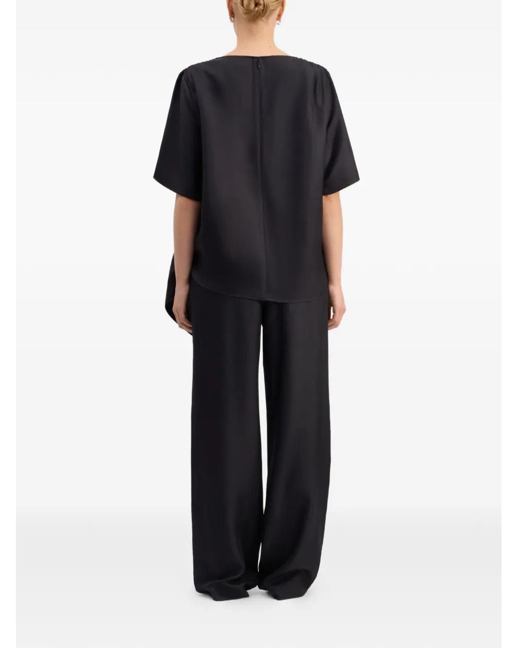 Loulou de Saison Black Mano Asymmetric Knot Top