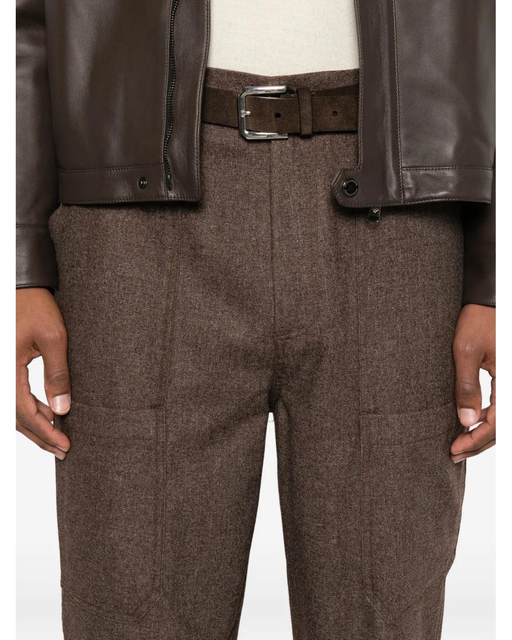 Eleventy Gray Patch-Pocket Trousers for men