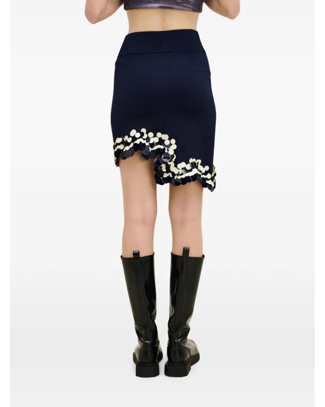 Ph5 Blue Casey Wavy Sequin-Embellished Mini Skirt