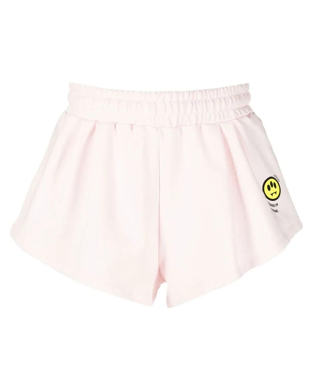 Barrow Pink Slogan-Print Track Shorts