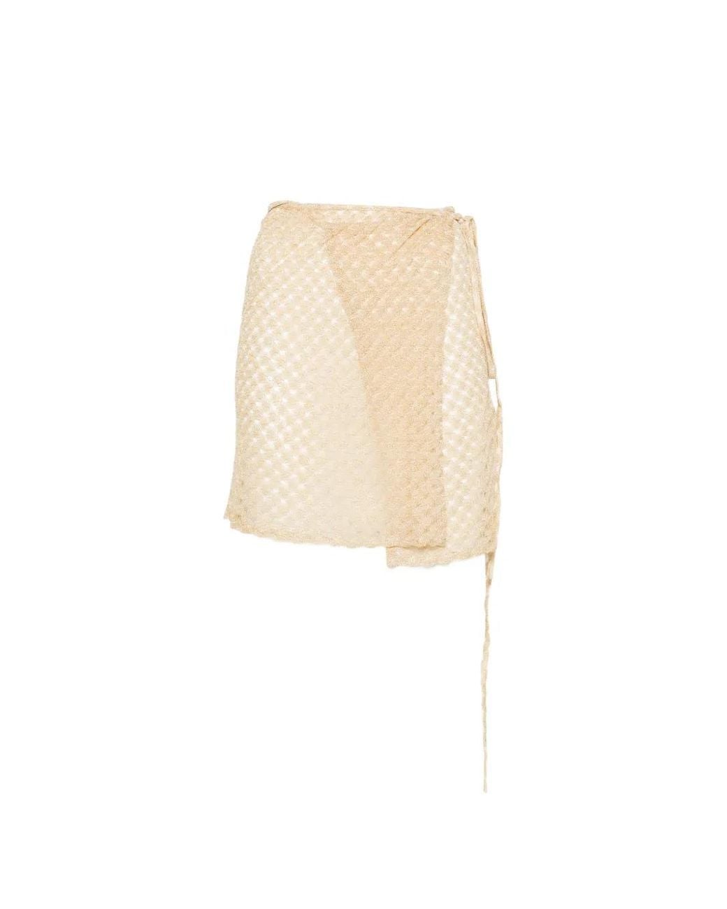 Missoni White Crochet Wrap Mini Skirt