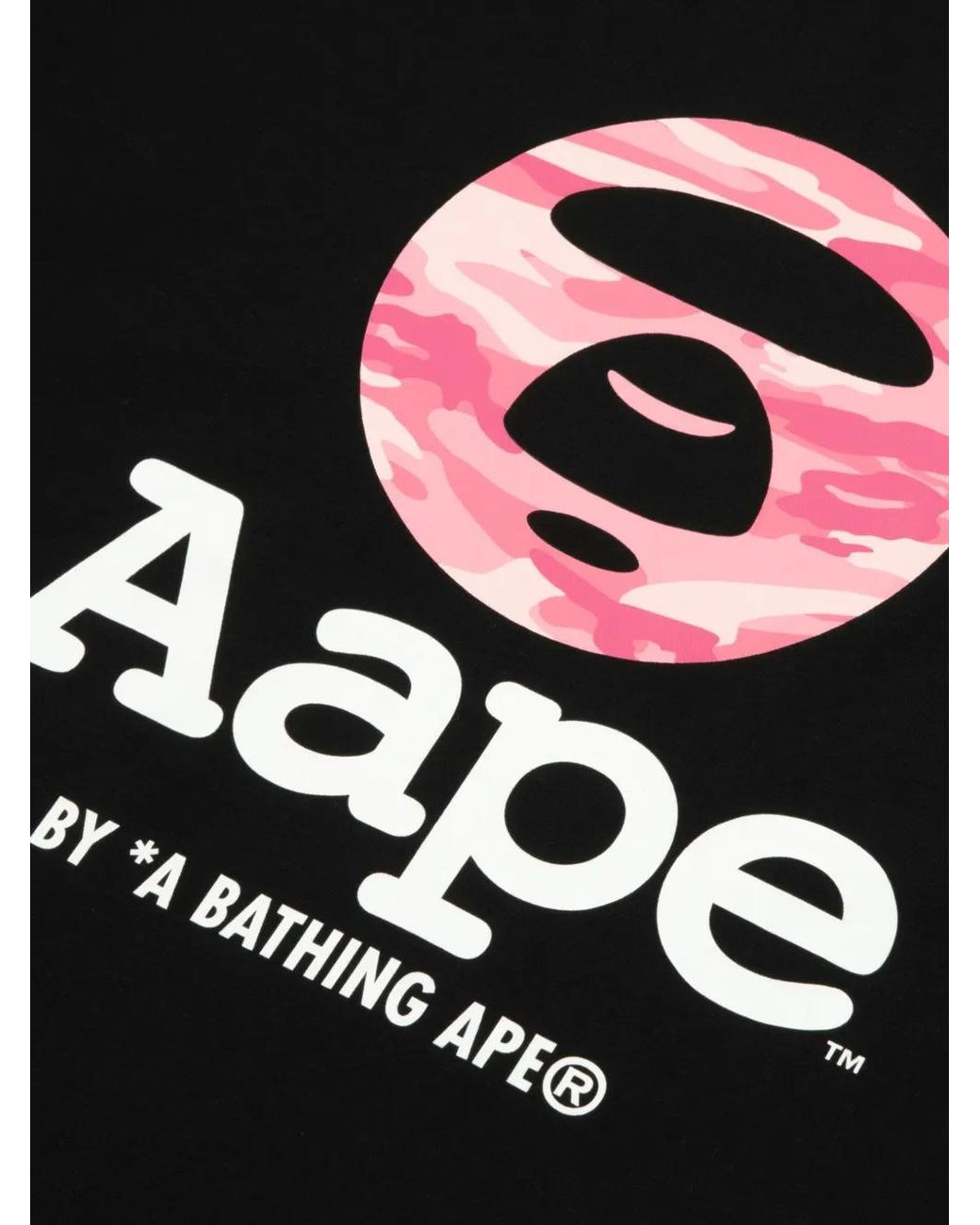 Aape By A Bathing Ape Black Aapeunvs Moonface Logo-Print T-Shirt for men